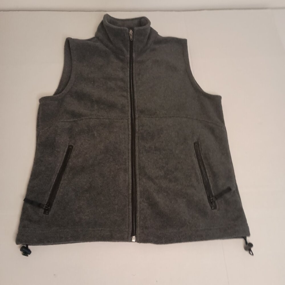 Columbia Dark Gray Fleece Vest Women’s Zip Pockets Size S Small - Picture 5 of 15